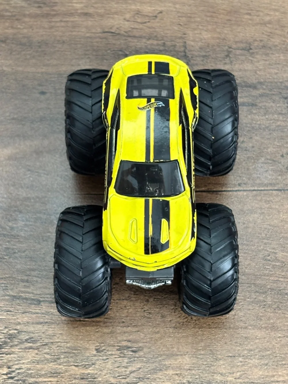 Hot Wheels Monster Truck Die Cast 1:64 Yellow Black Chevy Camaro Body Toy